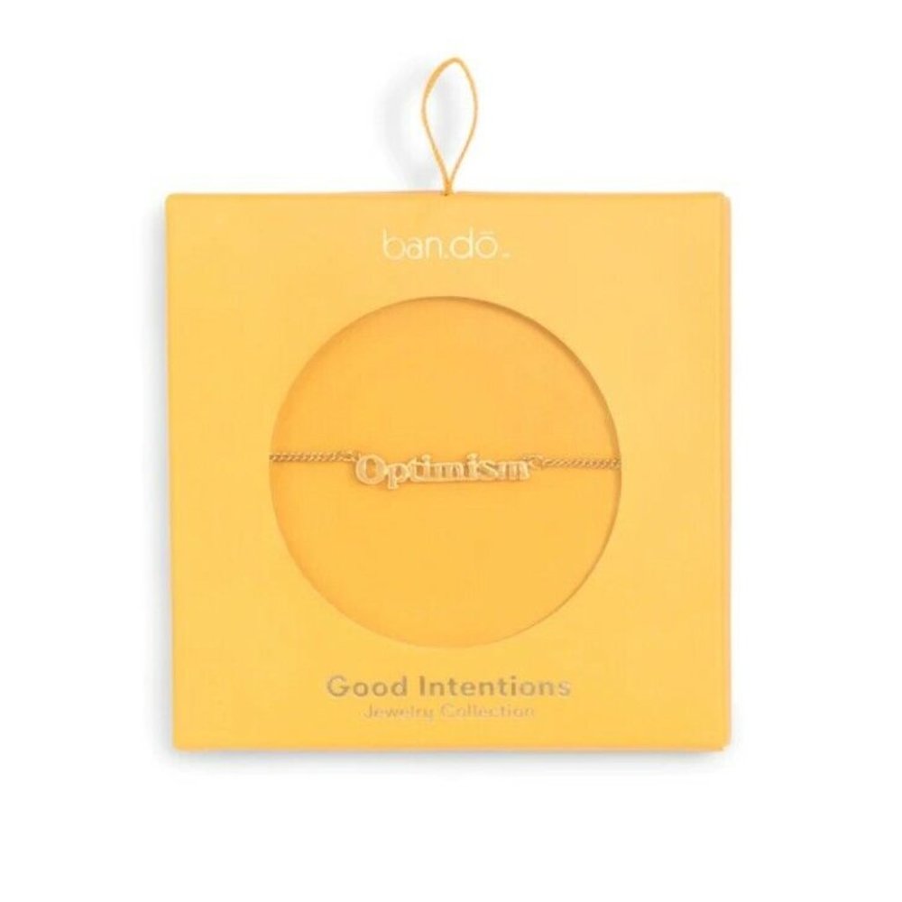 BNIB Ban.do Good Intentions Jewelry Necklace “Optimism” 24k Gold Plated NEW